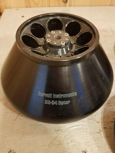 Used TWO Sorvall SS-34 8-Place Fixed Angle Rotors w/ ONE Lid - USED UNTESTED