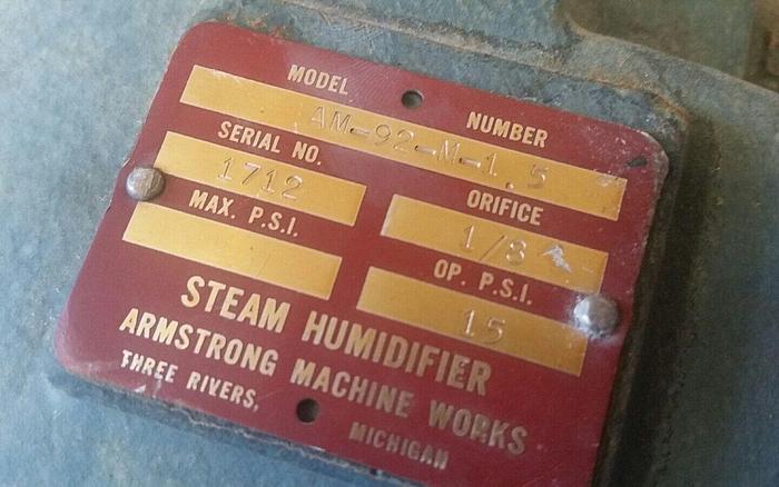 Used Armstrong Steam Humidifier AM-92-M-1.5, 1/8" 15 PS