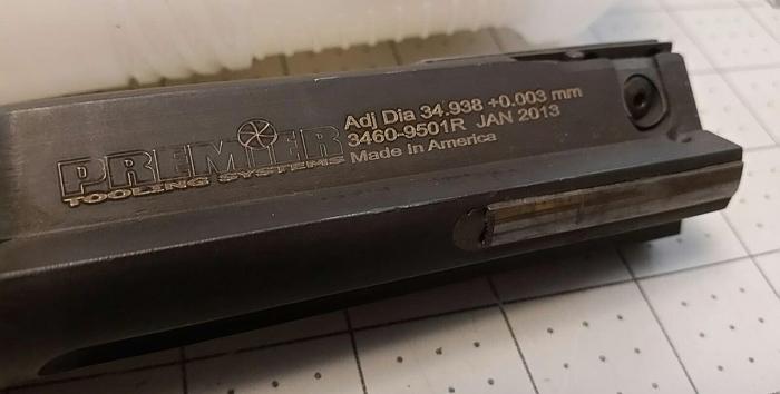 Premier Tooling Systems, Cutting Tool 3460-9501R Adj Dia 34.938 +0.003mm