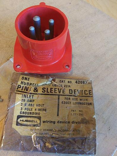 Hubbell 420 B7 Pin & Sleeve Device 20 amp 480 volt 3 pole