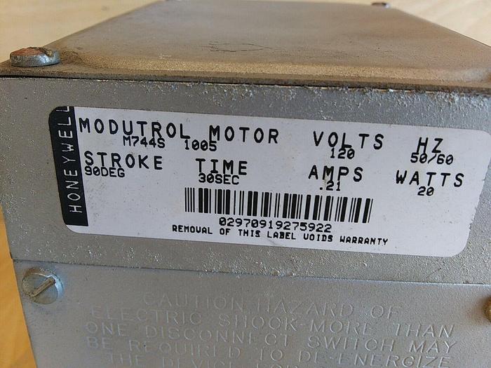 Used Honeywell M744S 1005 Modutrol Motor 90 Degree Stroke 30 Sec 120 Volt .21 Amp
