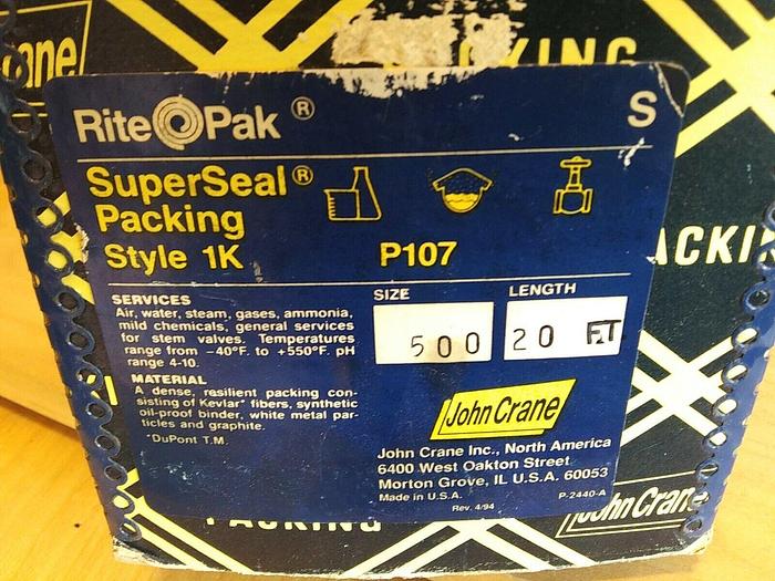 John Crane Super Seal Packing Style 1K. Size 500 *Length 20ft *Rite Pak
