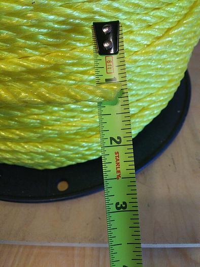 Twisted Polypro Yellow Rope. Appx 1200ft. 1/4" diameter. 1130 Tensile Strength