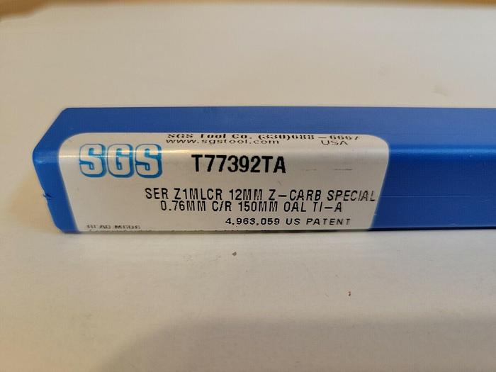 SGS T77392TA SER Z1MLCR 12MM DIA Z-CARB. 0.76MM C/R 150MM OAL, CENTER CUT