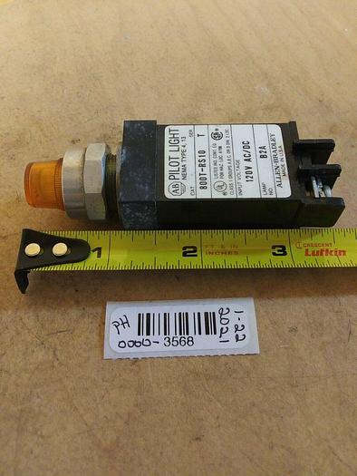 Allen Bradley 800T-RS10 Pilot Light NEMA Type 4,13 Yellow Lens