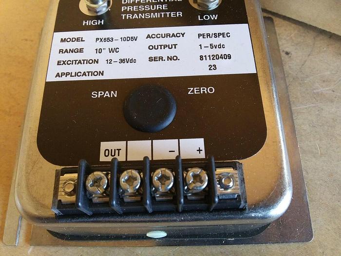 PX653-10D5V Omega Differential Pressure Transmitter 10"WC Range