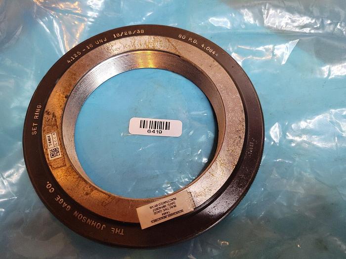 Used Johnson Gage Co. Set Ring 4.125-16 UNJ 18/28/3B