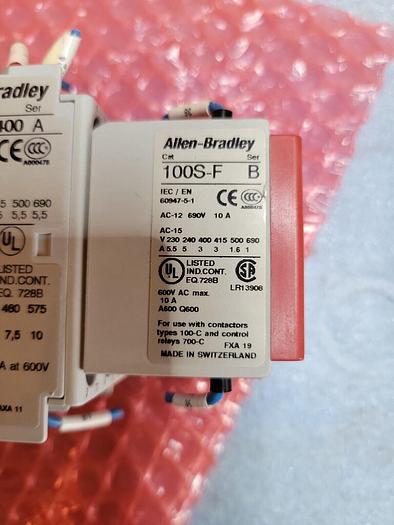Used Allen Bradley 100S-C12DJ404C, 100-C12Z*400, 100S-F