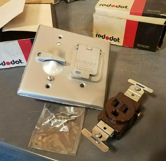 Red Dot 2CCTS-1, Dry-tite Cover w/ Toggle Switch & Single Receptacle - QTY 2