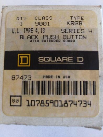Square D 9001KR2B Black Push Button