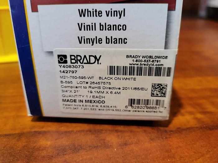 Brady M21-750-595-WT Cartridge, White Vinyl 662820966517