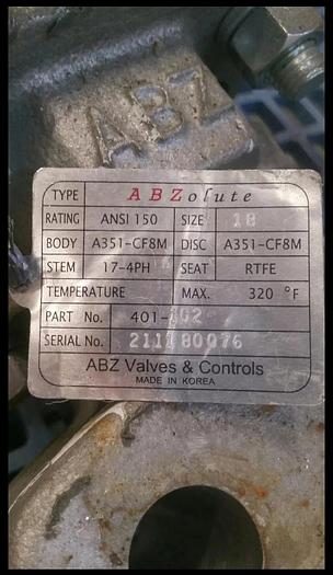 Used " ANSI 150 A351-cf8m TA150 1ABZ Valve