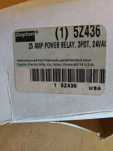 Dayton 5Z436 Power Relay 25amp 3PDT 24VAC