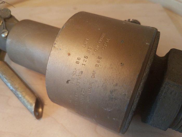 Kunkle Valve No. 86 1-1/4" Size, 1-1/4" Seat, 125 BS