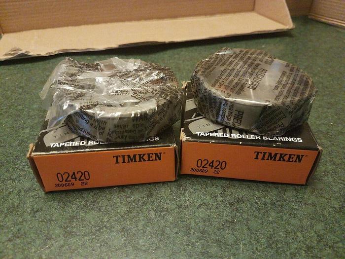 Timken 02420 Tapered Roller Bearings - Set of TWO