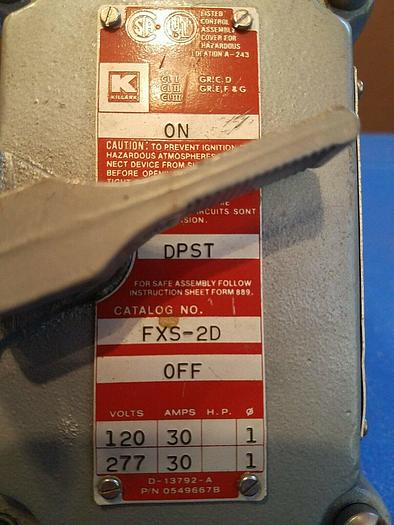 Used Killark FXS-2D Hazardous Location