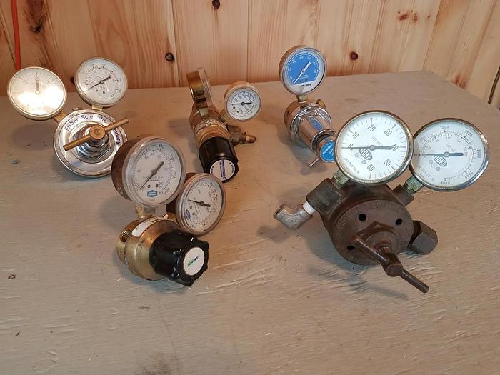 Used Air Pressure Regulator Lot, Fisher Scientific, HOKE, MG, Linde - QTY 5