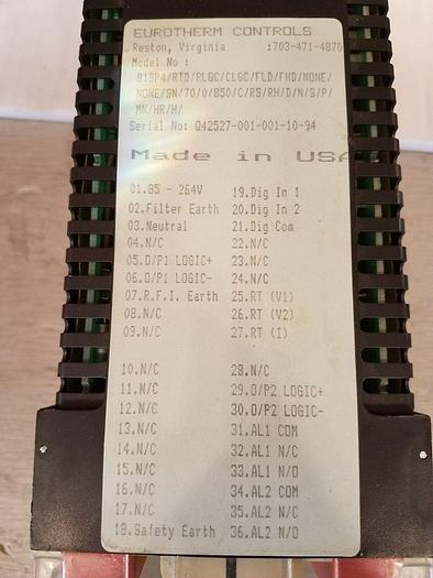 Used Eurotherm 818P4/RTD/RLGC/CLGC/FLD/FHD/NONE/NONE/SN/70/0/850/C/RS/RH/D/N/S...