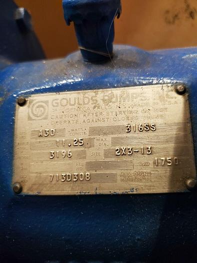 Refurbished GOULDS MT A30 3196 2X3-13 316SS MSD-0136