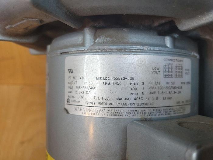 Used Gast R3305A-1 Regenair, Emerson Electric J410, P55BES-535
