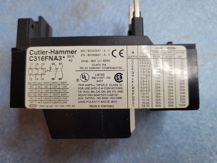 Eaton Cutler Hammer C316 FNA3G, Thermal Overload Relay 490754666636