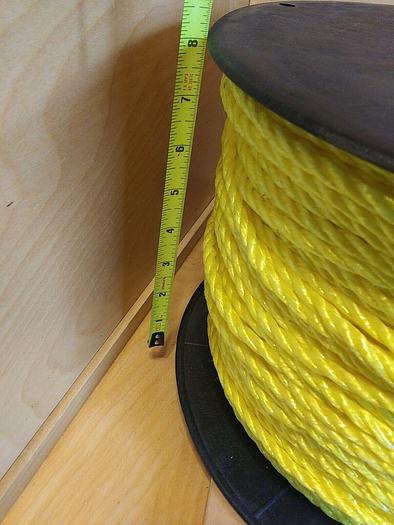 Twisted Polypro Yellow Rope. Appx 1200ft. 1/4" diameter. 1130 Tensile Strength