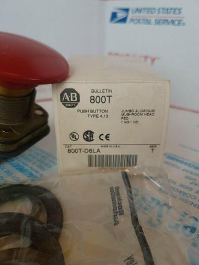 Allen Bradley 800T-D6LA Push Button Jumbo Mushroom Head Red