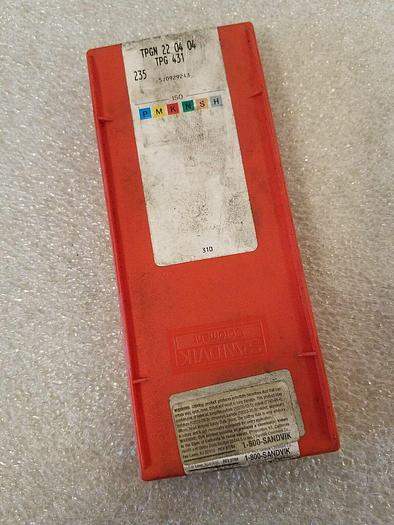 Used Sandvik Coromant TPGN 22 04 04 TPG 431, QTY 10 Carbide Inserts