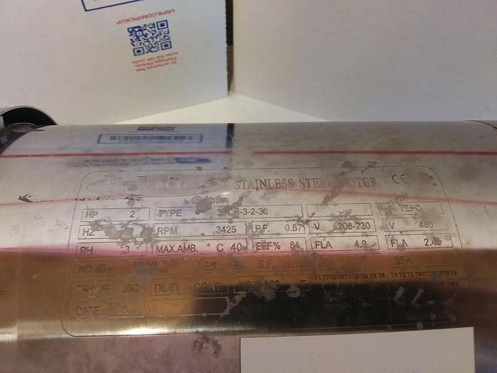 Used Barracuda 39CR-3-2-36 Stainless Steel Wash-down Motor