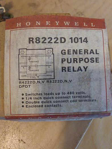 Honeywell R822D 1014 General Purpose Relay DPDT