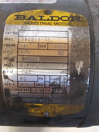 Used Baldor 35G918-76 Motor 1/3HP