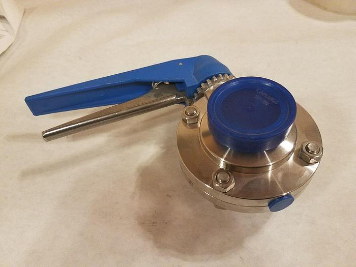 Used Jensen 316L 1 1/2" Hand Lever Butterfly Sanitart Valve, 57191 DN PN10
