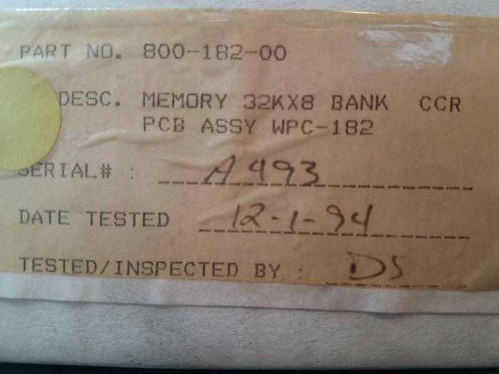 Web Printing WPC 182 - 800-182-00, 185-182-00 Memory Bank CCR PCB
