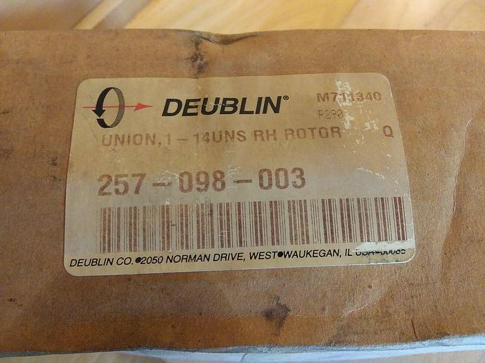 Used Deublin 257-098-003 Right Hand Thread Rotary Union. Refurbished