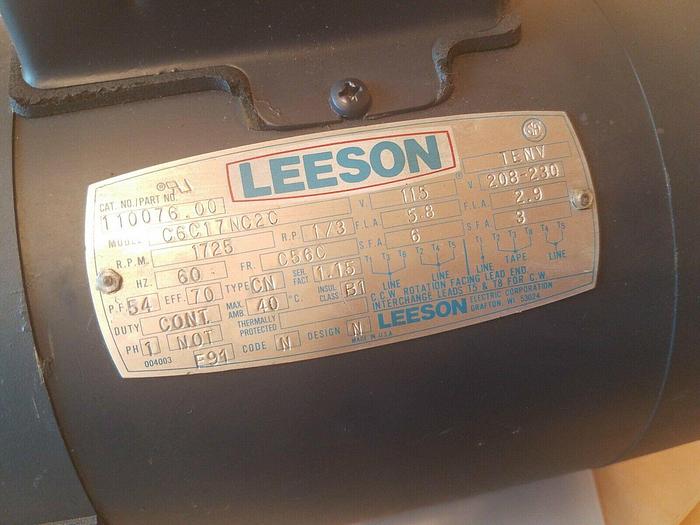 Used Leeson 110076.00 C6C17NC2N 1/3 HP, 1725 RPM