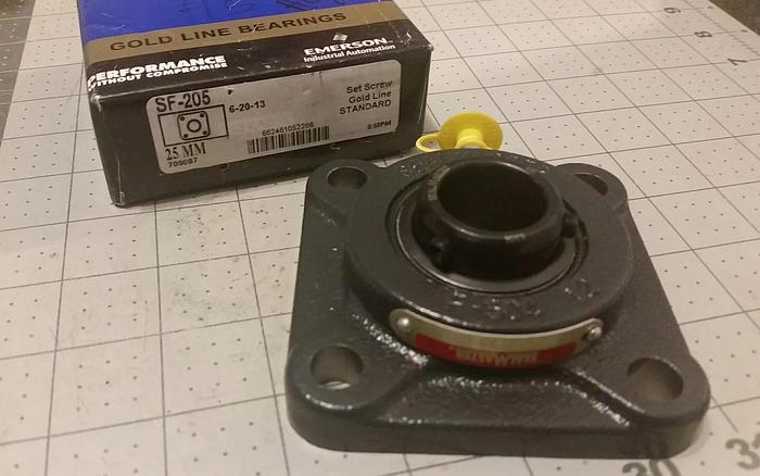 Seal Master Bearings SF-205, 25mm - Set Screw Gold Line