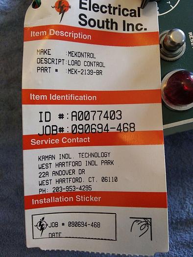 Used MEKontrol MEK-2139-BR Load Control