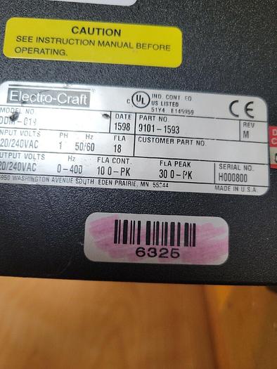 Used Electro-Craft BRU-Series DDM-C19, 9101-1593