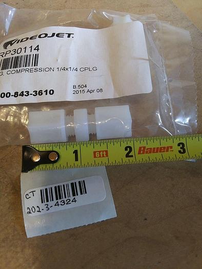 Videojet RP30114 Compression Fitting 1/4x1/4 CPLG