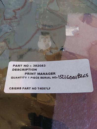 Videojet SP382083 Print Manager Board. BX6300-6400