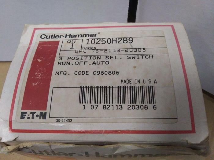 Eaton Cutler Hammer 10250H289 Three Position Switch