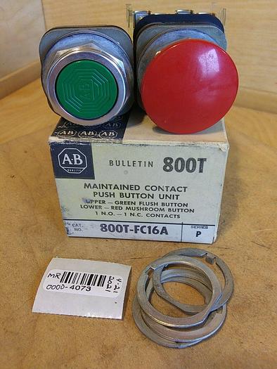 Allen Bradley 800T-FC16A Maintained Contact Push Button Unit