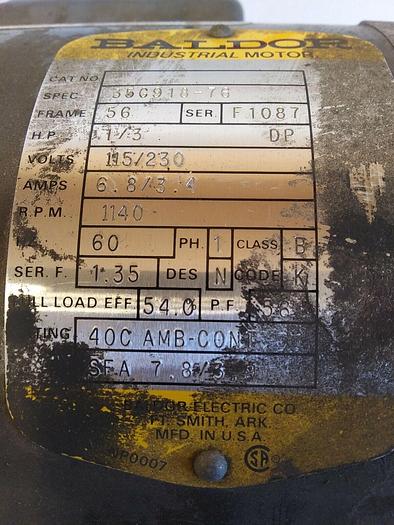 Used Baldor 35G918-76 Motor 1/3HP