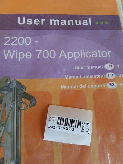 Markem imaje 2200 Wipe 700 Applicator User Manual