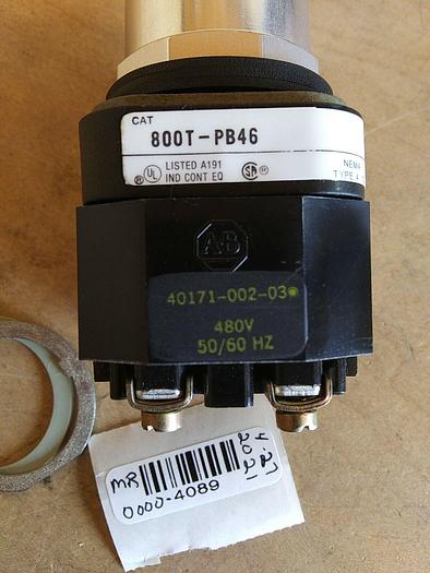 Allen Bradley 800T-PB46G Push Button. Illuminated. Green Lens
