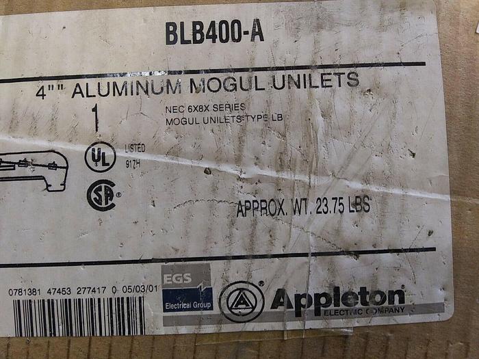 Appleton BLB400-A 4" Aluminum Mogul Unilets