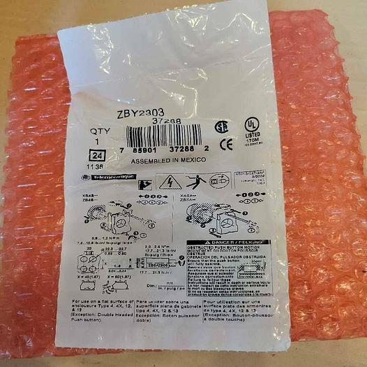 Schneider Electric ZBY2303 Automation Control Panel Nameplate Red New 785901372882