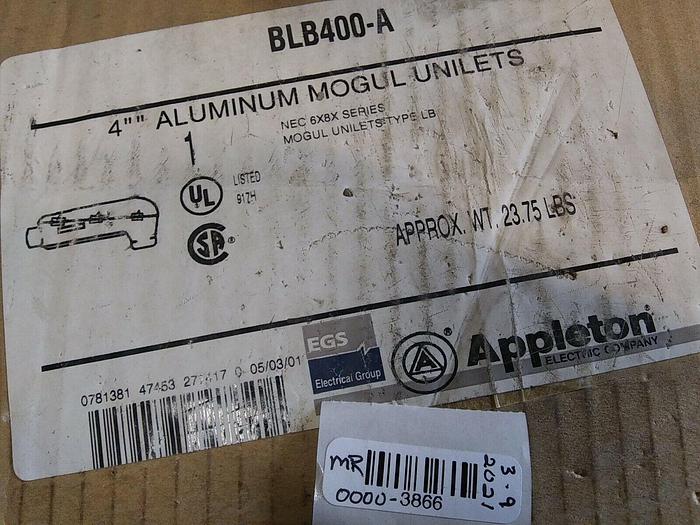 Appleton BLB400-A 4" Aluminum Mogul Unilets