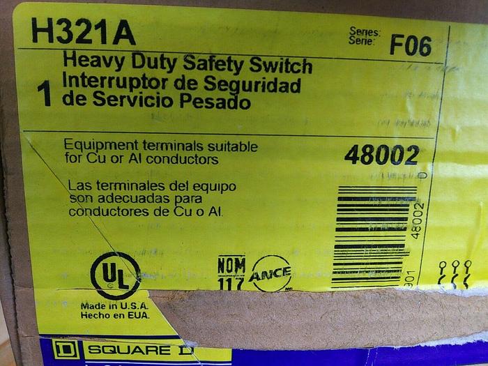 Square D H321A Heavy Duty Safety Switch 30A