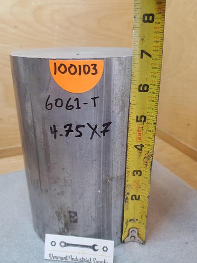 Used Aluminum 4.75" x7" 6061-T651 Round rod